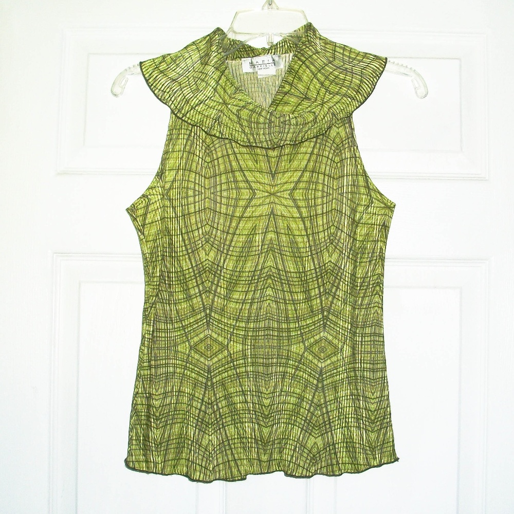 Maria Gabrielle Sleeveless Cowl Neck Blouse - L